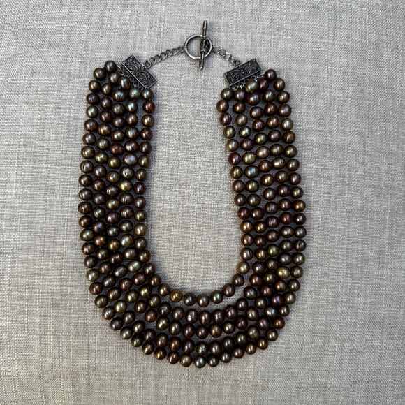 Four Strand Knotted Pearl Necklace - Picture 1 of 8